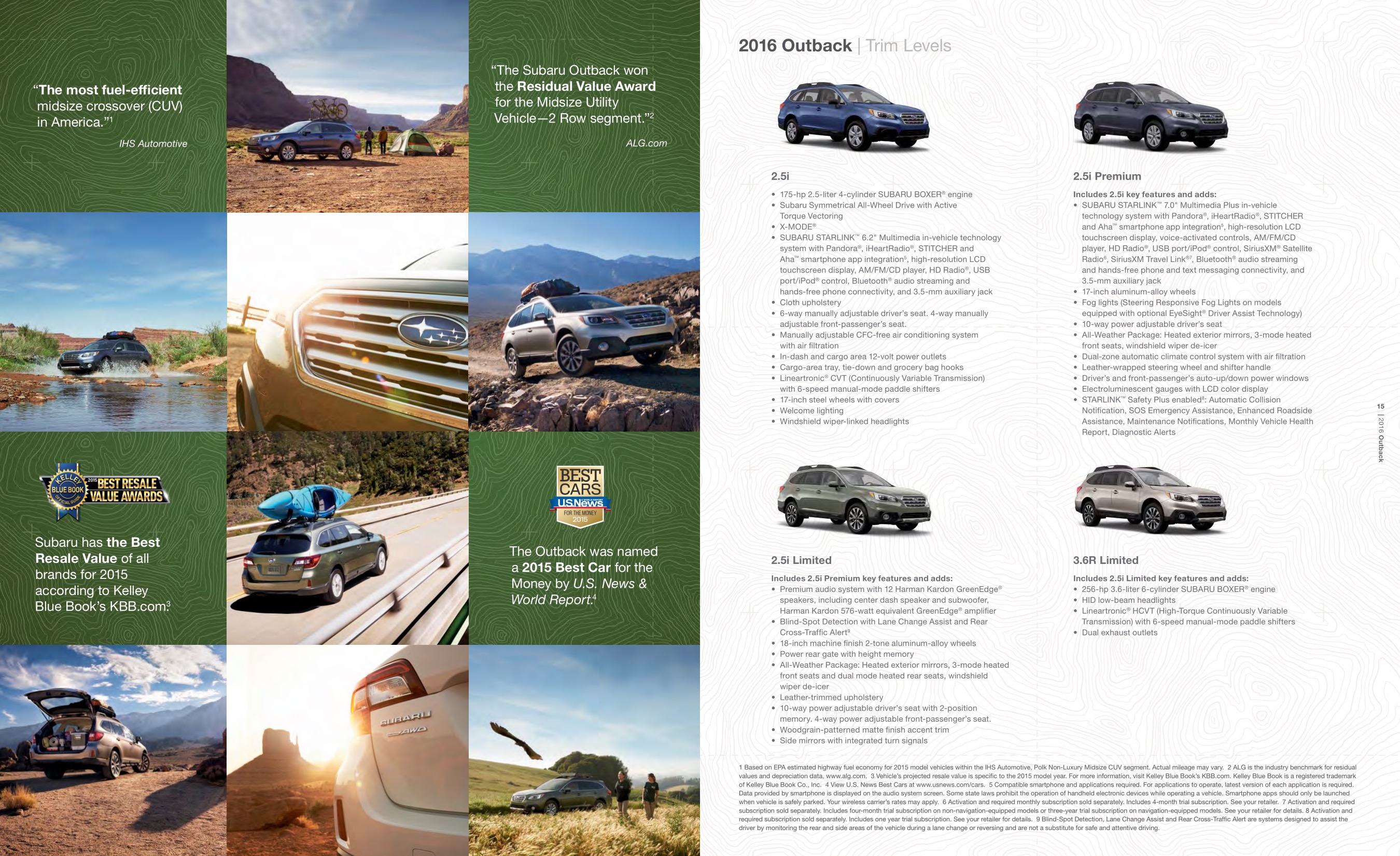 2016 Subaru Outback Brochure Page 11